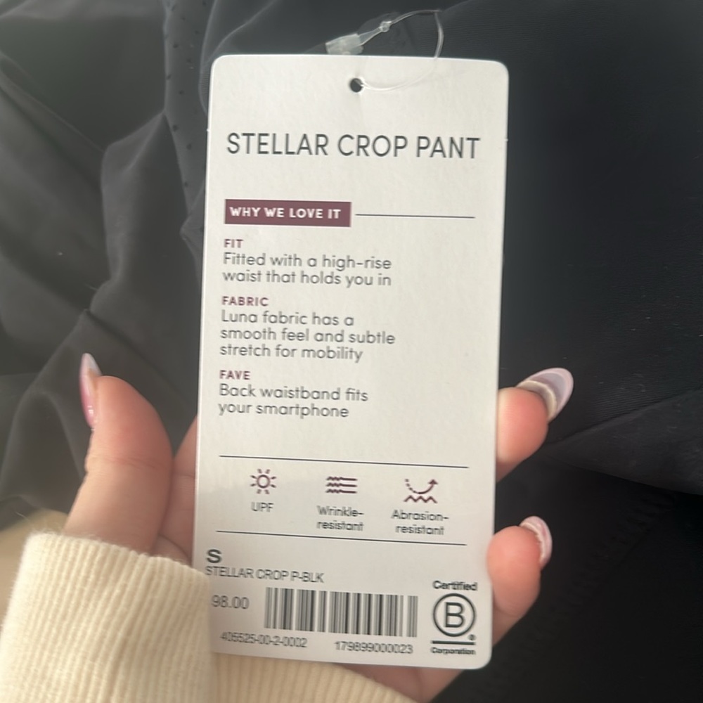 NWT Athleta Stellar Crop Pant // Black - Picture 7 of 7